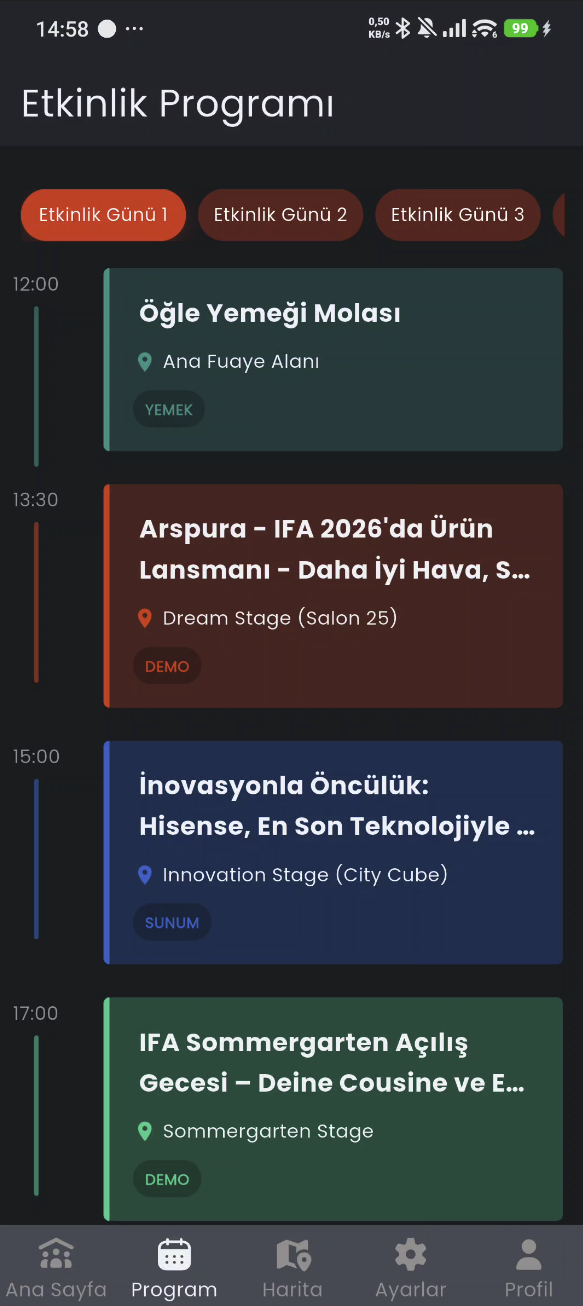 Etkinlik programı
